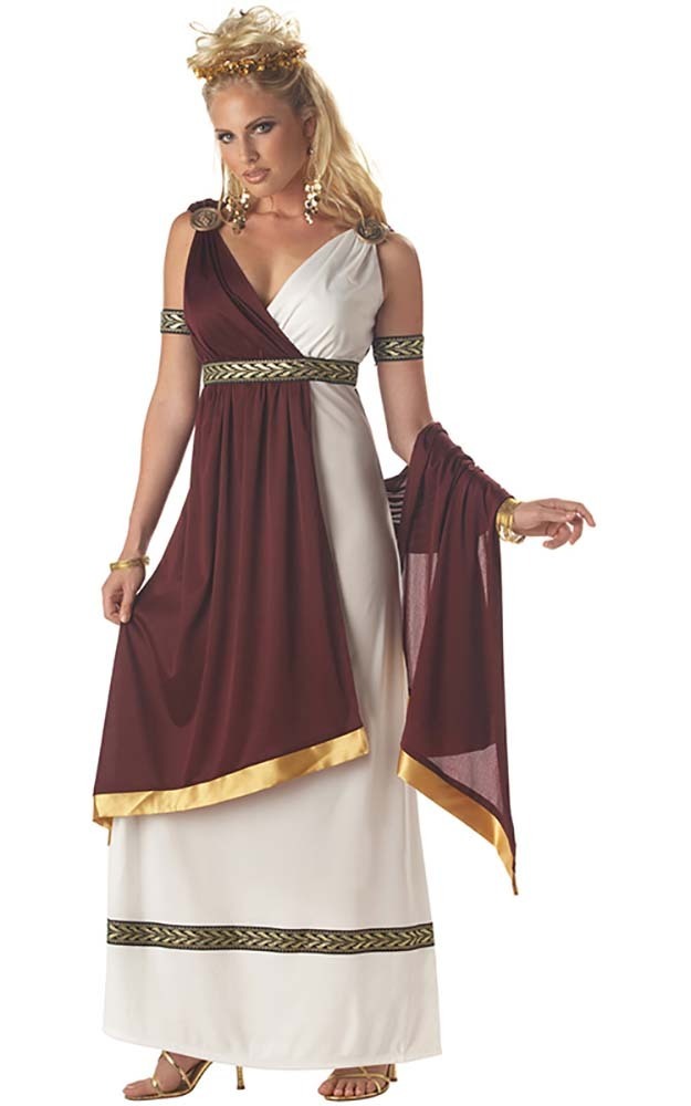 ROMAN EMPRESS GREEK TOGA ADULT WOMENS FANCY DRESS COSTUME | eBay