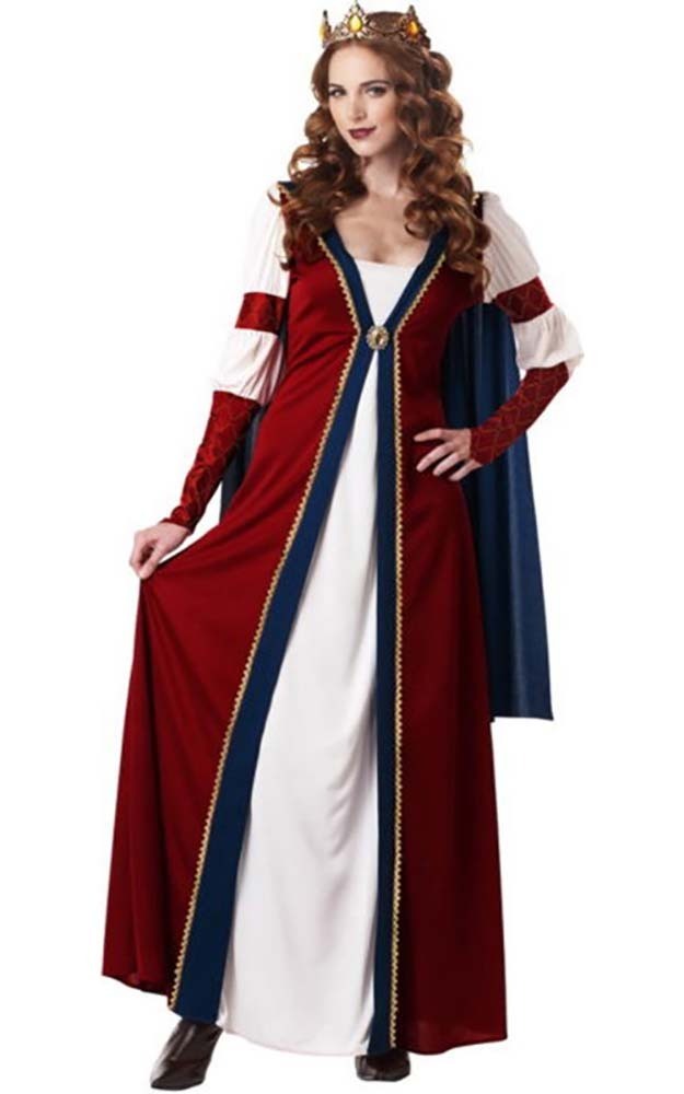 RENAISSANCE QUEEN GUINEVERE MEDIEVAL PRINCESS ADULT WOMENS FANCY DRESS ...