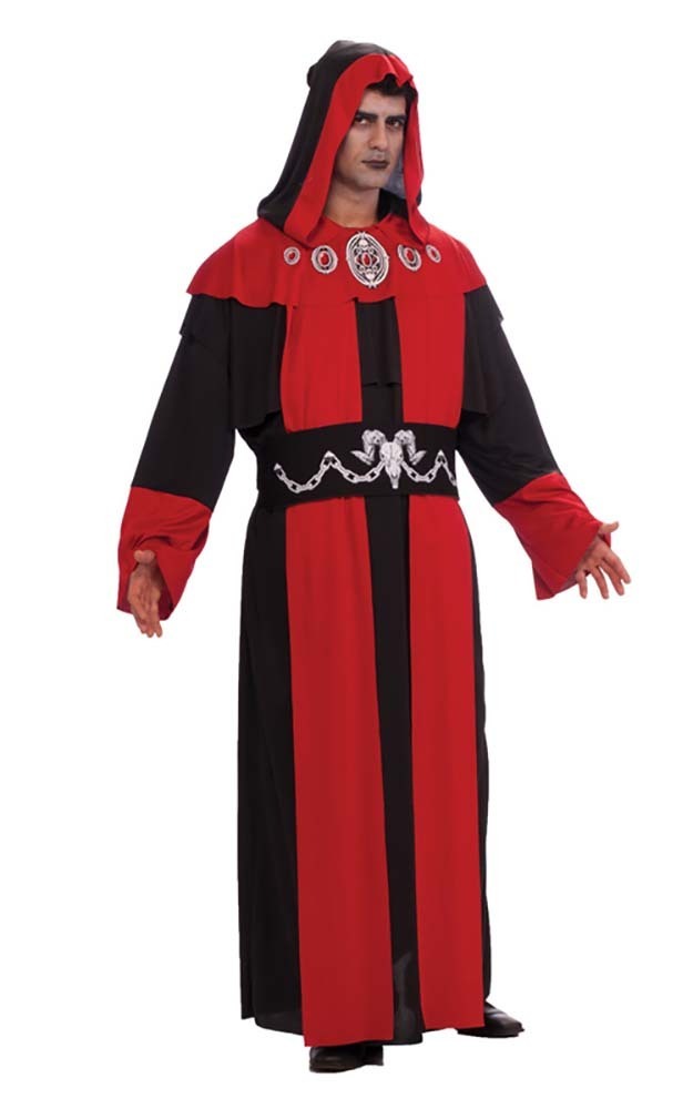 GOTHIC HOODED ROBE PLUS SIZE GHOUL ADULT MENS FANCY DRESS HALLOWEEN ...