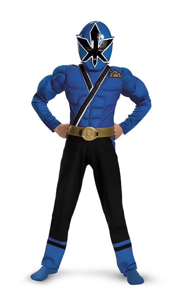 POWER RANGERS SAMURAI BLUE POWER RANGER MUSCLE CHILD BOYS FANCY DRESS ...