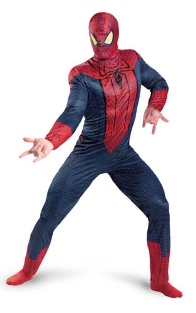 Licensed Adult Mens Amazing Spider Man Plus Size Fancy Dress Halloween Costume Ebay