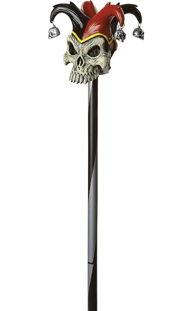 JESTER JOKER EVIL CLOWN SKULL CANE HALLOWEEN COSTUME ACCESSORY | eBay