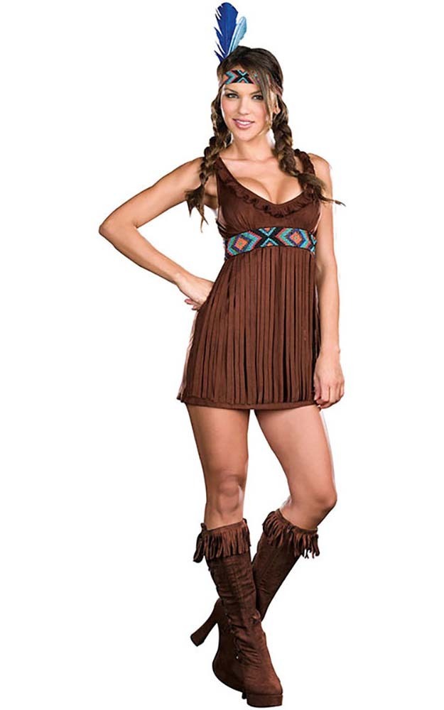Tribal Trouble Sexy Indian Princess Pocahontas Adult Womens Fancy Dress 1324