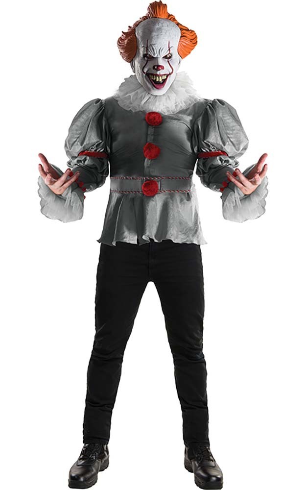 LICENSED DELUXE IT CLOWN PENNYWISE ADULT MENS FANCY DRESS HALLOWEEN ...