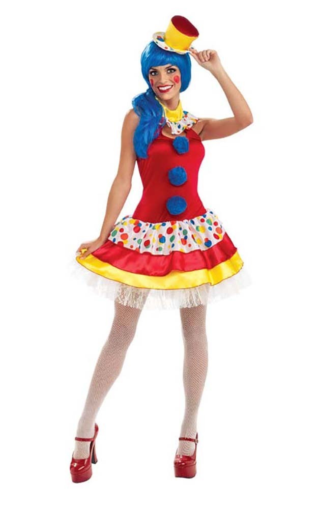 Giggles The Clown Sexy Adult Womens Dress And Hat Fancy Dress Halloween 6430