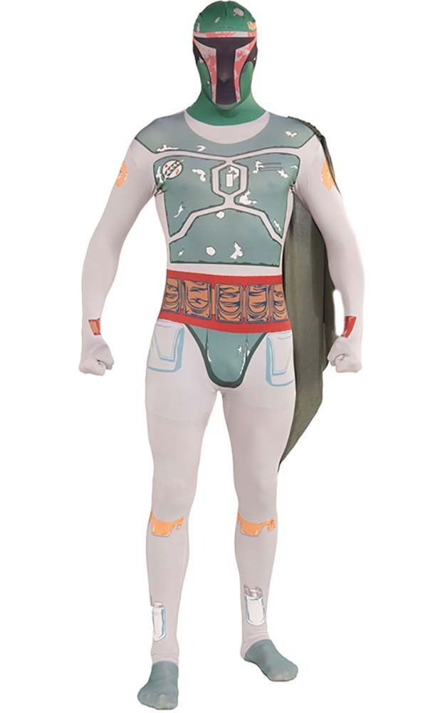 Licensed Adult Mens Boba Fett 2nd Skin Star Wars Fancy Dress Halloween Costume Ebay 