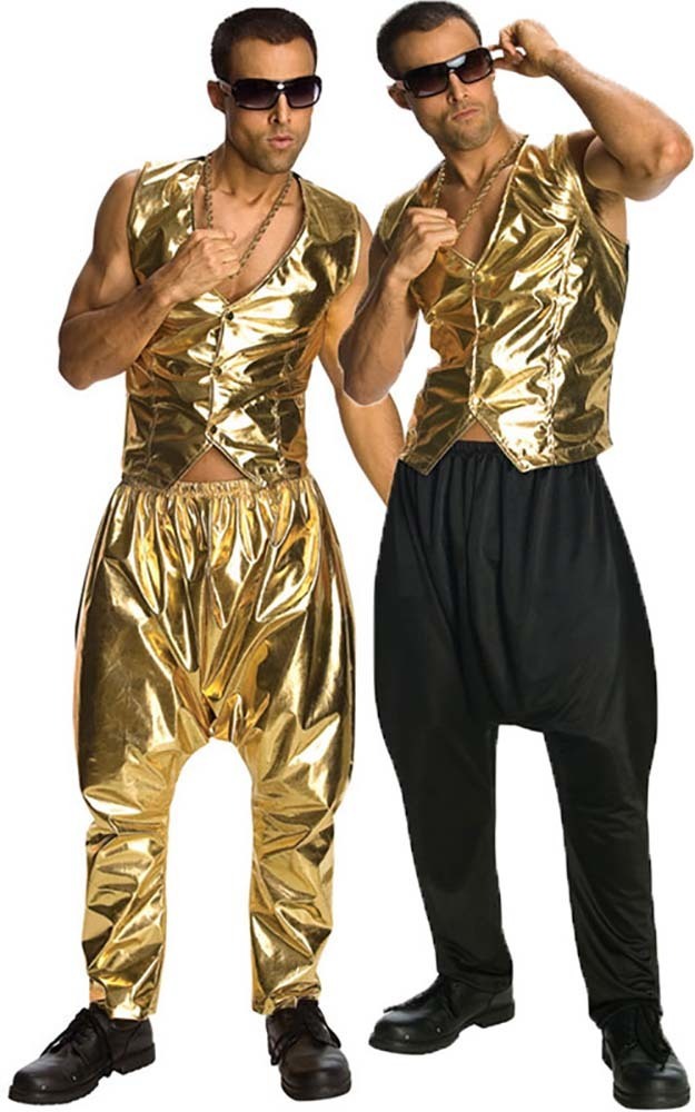 Mc Hammer Vanilla Ice Black Or Gold Parachute Adult Pants | Costume Crazy