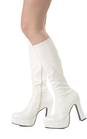 White Retro Disco Gogo Boots