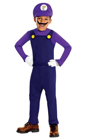 Waluigi Deluxe Super Mario Bros Child Costume